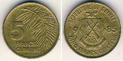 5 Franc Guinea Ottone 