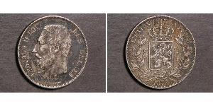 5 Franc Bélgica Plata Leopold II (1835 - 1909)