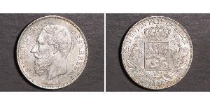 5 Franc Bélgica Plata Leopold II (1835 - 1909)