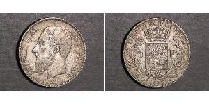 5 Franc Bélgica Plata Leopold II (1835 - 1909)