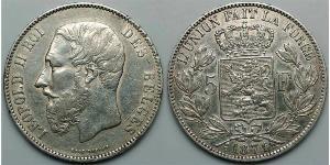 5 Franc Bélgica Plata Leopold II (1835 - 1909)