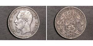 5 Franc Bélgica Plata Leopold II (1835 - 1909)