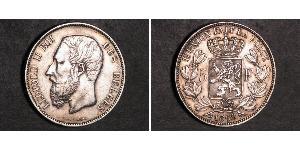 5 Franc Bélgica Plata Leopold II (1835 - 1909)