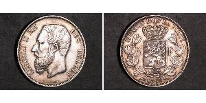 5 Franc Bélgica Plata Leopold II (1835 - 1909)