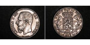 5 Franc Bélgica Plata Leopold II (1835 - 1909)