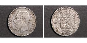 5 Franc Bélgica Plata Leopold II (1835 - 1909)