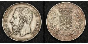 5 Franc Bélgica Plata Leopold II (1835 - 1909)