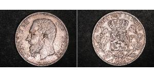 5 Franc Bélgica Plata Leopold II (1835 - 1909)