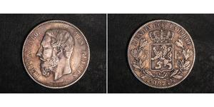 5 Franc Bélgica Plata Leopold II (1835 - 1909)