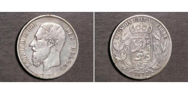 5 Franc Bélgica Plata Leopold II (1835 - 1909)