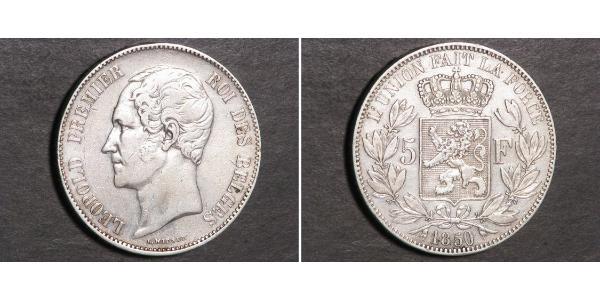 5 Franc Bélgica Plata Leopoldo I de Bélgica (1790-1865)