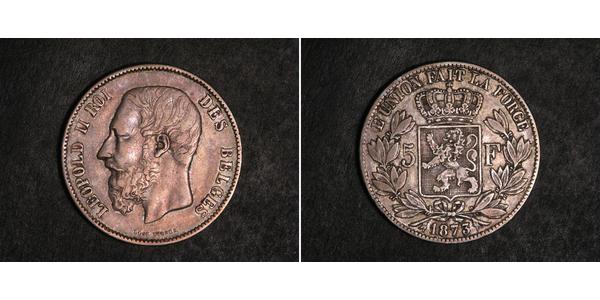 5 Franc Bélgica Plata Leopold II (1835 - 1909)