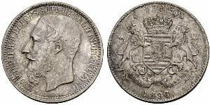 5 Franc Estado Libre del Congo (1885 - 1908) Plata Leopold II (1835 - 1909)
