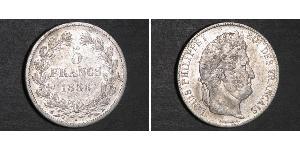 5 Franc Francia / Monarquía de Julio (1830-1848) Plata Luis Felipe I de Francia  (1773 -1850)