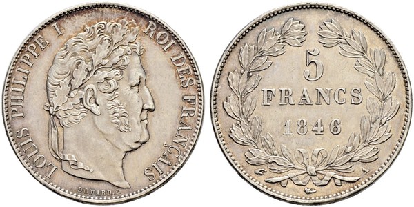 5 Franc Francia / Monarquía de Julio (1830-1848) Plata Luis Felipe I de Francia  (1773 -1850)