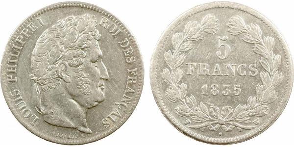 5 Franc Francia / Monarquía de Julio (1830-1848) Plata Luis Felipe I de Francia  (1773 -1850)