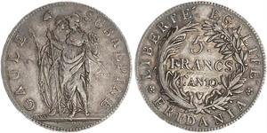 5 Franc Italian city-states Plata 