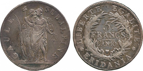 5 Franc Italian city-states Plata 