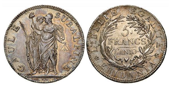5 Franc Italian city-states Plata 