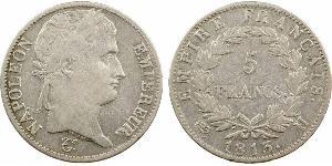 5 Franc Primer Imperio francés (1804-1814) Plata Napoleón Bonaparte(1769 - 1821)