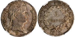 5 Franc Primer Imperio francés (1804-1814) Plata Napoleón Bonaparte(1769 - 1821)