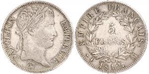 5 Franc Primer Imperio francés (1804-1814) Plata Napoleón Bonaparte(1769 - 1821)