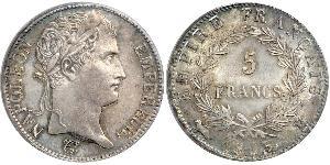 5 Franc Primer Imperio francés (1804-1814) Plata Napoleón Bonaparte(1769 - 1821)