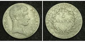 5 Franc Primer Imperio francés (1804-1814) Plata Napoleón Bonaparte(1769 - 1821)