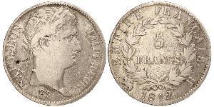 5 Franc Primer Imperio francés (1804-1814) Plata Napoleón Bonaparte(1769 - 1821)