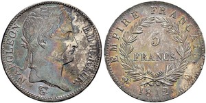 5 Franc Primer Imperio francés (1804-1814) Plata Napoleón Bonaparte(1769 - 1821)