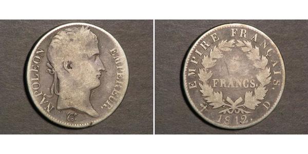 5 Franc Primer Imperio francés (1804-1814) Plata Napoleón Bonaparte(1769 - 1821)