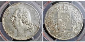 5 Franc Reino de Francia (1815-1830) Plata 