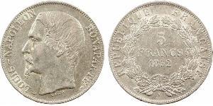 5 Franc Segunda República Francesa (1848-1852) Plata Napoleon III (1808-1873)