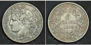 5 Franc Segunda República Francesa (1848-1852) Plata 