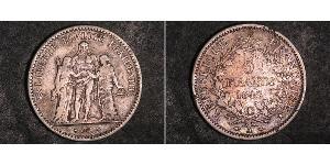 5 Franc Segunda República Francesa (1848-1852) Plata 