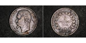 5 Franc Segunda República Francesa (1848-1852) Plata Napoleon III (1808-1873)