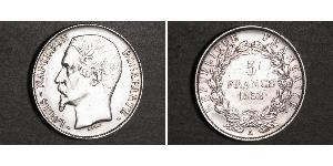 5 Franc Segunda República Francesa (1848-1852) Plata Napoleon III (1808-1873)