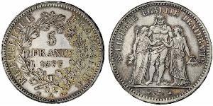 5 Franc Segunda República Francesa (1848-1852) Plata 