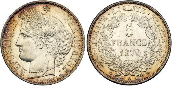 5 Franc Segunda República Francesa (1848-1852) Plata 