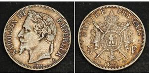 5 Franc Segundo Imperio francés (1852-1870) Plata Napoleon III (1808-1873)