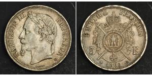 5 Franc Segundo Imperio francés (1852-1870) Plata Napoleon III (1808-1873)