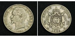 5 Franc Segundo Imperio francés (1852-1870) Plata Napoleon III (1808-1873)