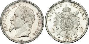 5 Franc Segundo Imperio francés (1852-1870) Plata Napoleon III (1808-1873)