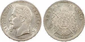 5 Franc Segundo Imperio francés (1852-1870) Plata Napoleon III (1808-1873)