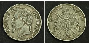 5 Franc Segundo Imperio francés (1852-1870) Plata Napoleon III (1808-1873)