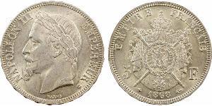 5 Franc Segundo Imperio francés (1852-1870) Plata Napoleon III (1808-1873)
