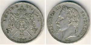 5 Franc Segundo Imperio francés (1852-1870) Plata Napoleon III (1808-1873)