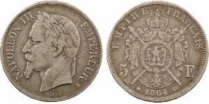 5 Franc Segundo Imperio francés (1852-1870) Plata Napoleon III (1808-1873)
