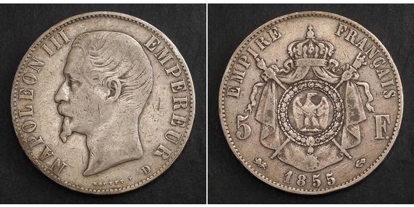 5 Franc Segundo Imperio francés (1852-1870) Plata Napoleon III (1808-1873)