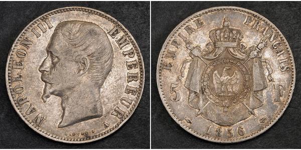 5 Franc Segundo Imperio francés (1852-1870) Plata Napoleon III (1808-1873)